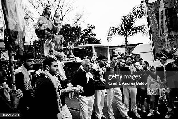 The cult of Madonna dell'Arco is one of the most ancient religious event in Souther Italy. The penitents all over the province of Naples, lead by...