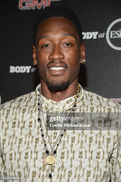 Professional basketball player Larry Sanders attends the Body at ESPYS Pre-Party at Lure on July 15, 2014 in Hollywood, California.