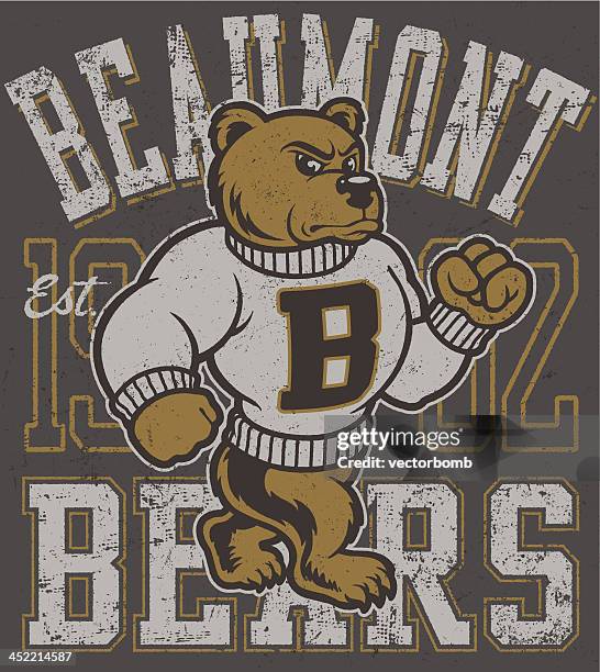 stockillustraties, clipart, cartoons en iconen met retro bears cartoon mascot design - mascotte