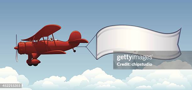 airplane banner - skywriting stock illustrations