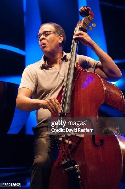 Stanley Clarke performs on stage at Jazz A Juan on July 16, 2014 in Juan-les-Pins, France.