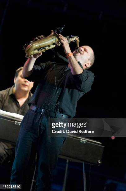 Stefano Di Battista performs on stage at at Jazz A Juan on July 16, 2014 in Juan-les-Pins, France.