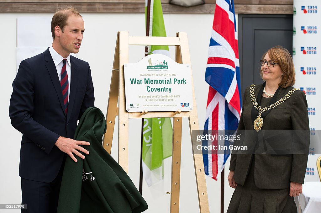 The Duke Of Cambridge Visits Coventry War Memorial Park