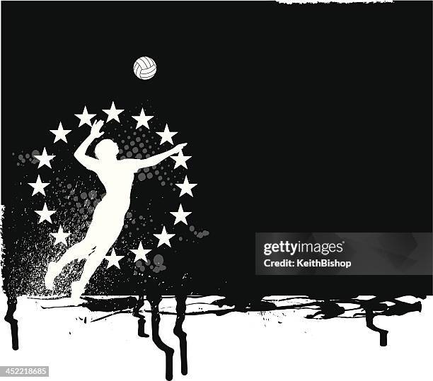 volleyball all-star background - girls - girls volleyball stock illustrations