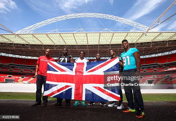 Osi Umenyiora of Atlanta Falcons, Menelik Watson of Oakland Raiders, Brandon Carr of Dallas Cowboys, Stephen Tulloch of Detroit Lions, Will Blackmon...