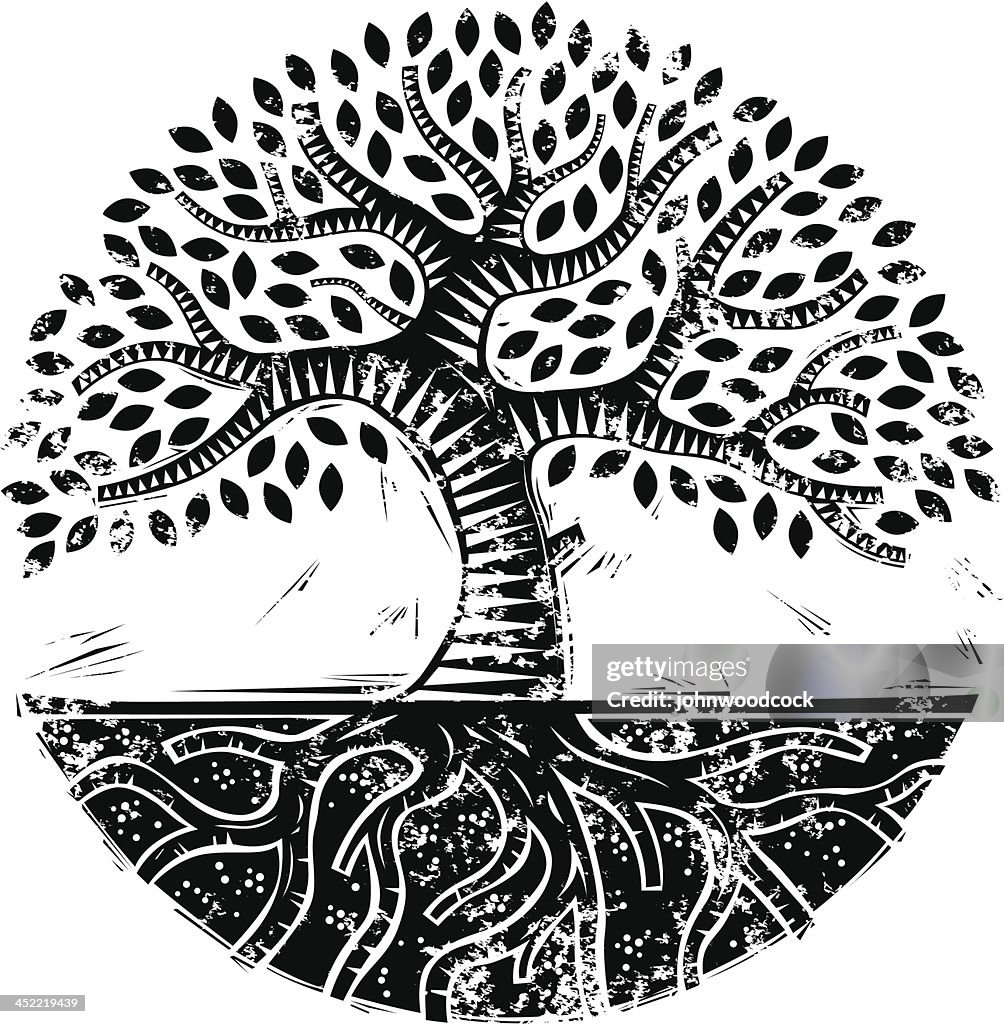 Mono Pattern Tree Grunge Mono Woodcut Tree High-Res Vector Graphic - Getty Images