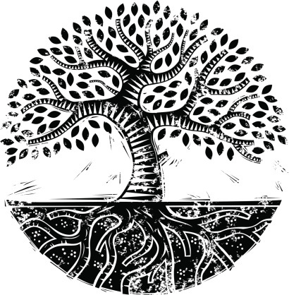 Tree Mono Vector Grunge Mono Woodcut Tree High-Res Vector Graphic - Getty Images