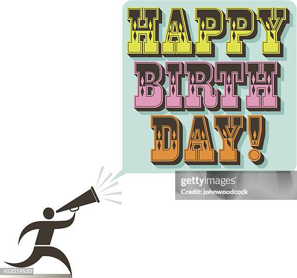 happy birthday announcer - commentator stock illustrations