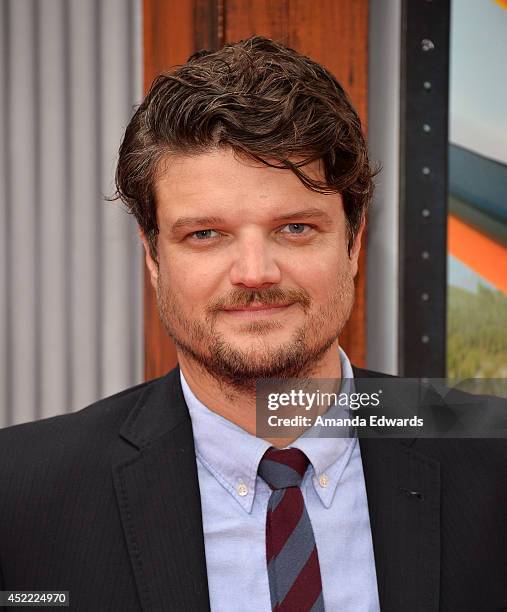 Actor Matt Jones arrives at the Los Angeles premiere of Disney's "Planes: Fire & Rescue" at the El Capitan Theatre on July 15, 2014 in Hollywood,...