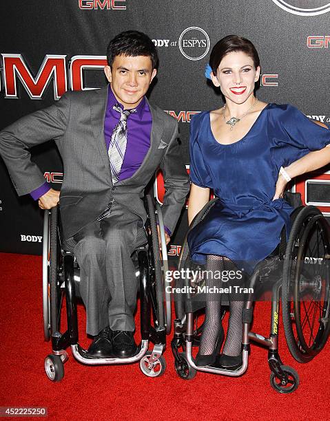 Ray Martina and athlete Amanda McGrory arrive at the BODY at ESPYS Pre-Party held at Lure on July 15, 2014 in Hollywood, California.