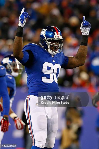 Jason Pierre-Paul of the New York Giants in action against the Dallas Cowboys at MetLife Stadium on November 24, 2013 in East Rutherford, New Jersey....