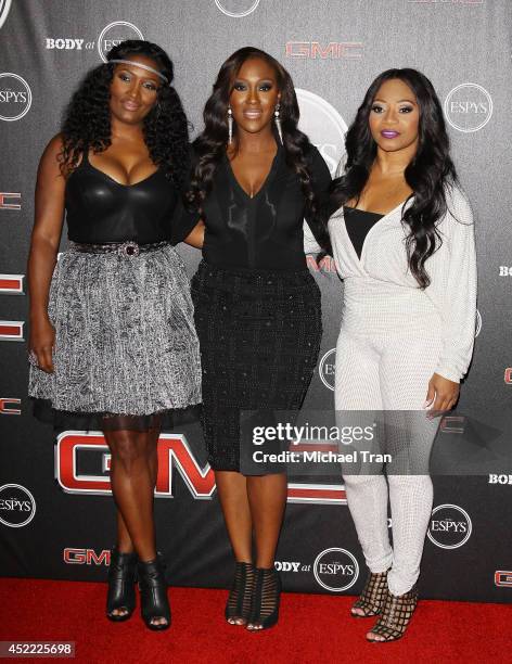 Cheryl Gamble, Tamara Johnson and Leanne Lyons of SWV arrive at the BODY at ESPYS Pre-Party held at Lure on July 15, 2014 in Hollywood, California.