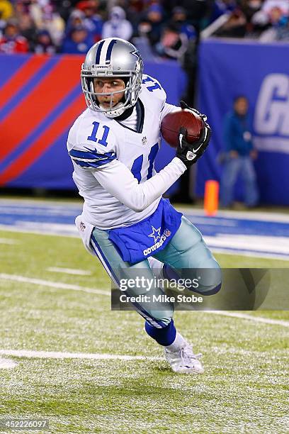 Cole Beasley of the Dallas Cowboys in action against the New York Giants at MetLife Stadium on November 24, 2013 in East Rutherford, New Jersey....