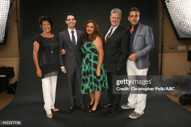 Disney General Entertainment Content via Getty Images's 'Cristela' actors Terri Hoyos, Andrew Leeds, Cristela Alonzo, Sam McMurray and Carlos Ponce...
