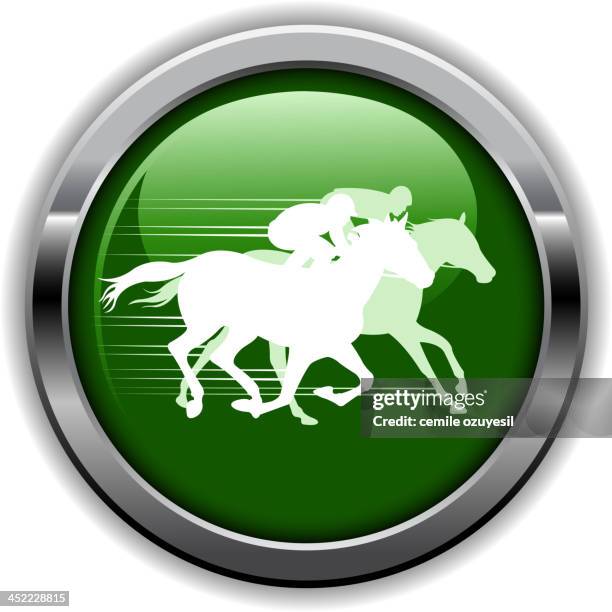 pferderennen silhouette label - sprint sport wettbewerbsform stock-grafiken, -clipart, -cartoons und -symbole