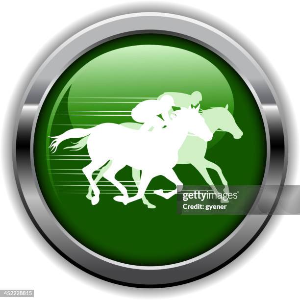 horse racing silhouette label - racehorse stock illustrations