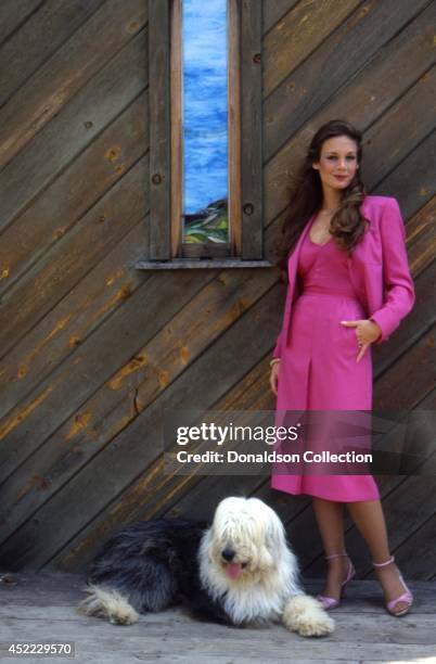 Actress Mary Crosby poses for a portrait session at home in circa 1980 in Los Angeles, California.