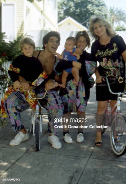 Actor and bodybuilder Lou Ferrigno poses for a portrait with his wife Carla Green and their three children, Shanna Ferrigno, Louis Ferrigno, Jr. And...