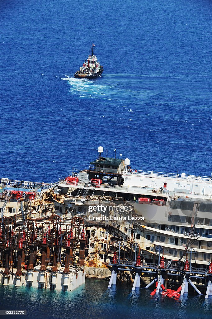 Works In Progress For The Removal Of Costa Concordia