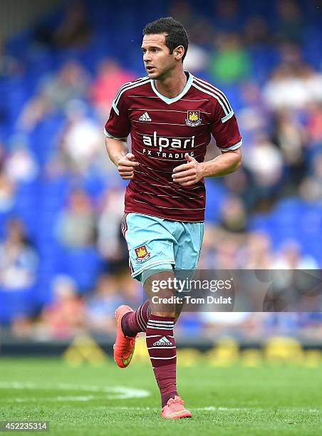 Matt Jarvis of West Ham United in action during the pre-season friendly match between Ipswich Town and West Ham United at Portman Road on July 16,...