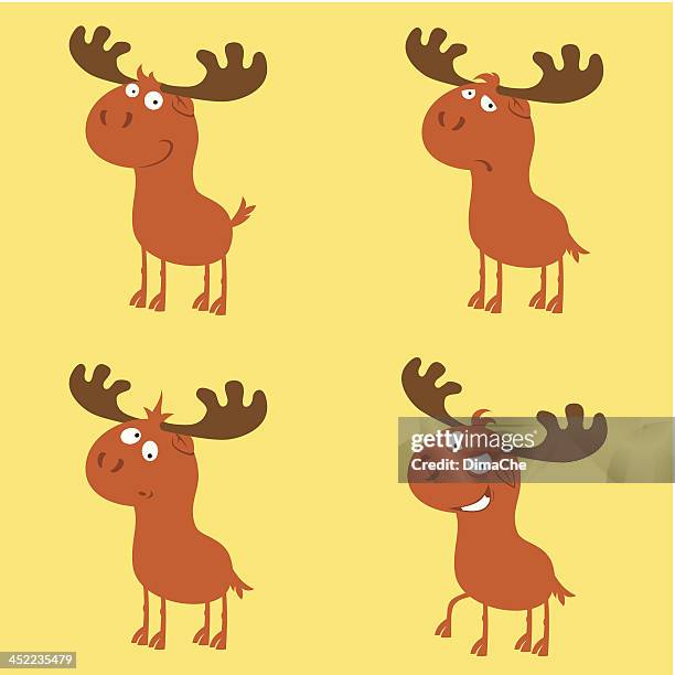 illustrations, cliparts, dessins animés et icônes de émotions deer ensemble - christmas angry