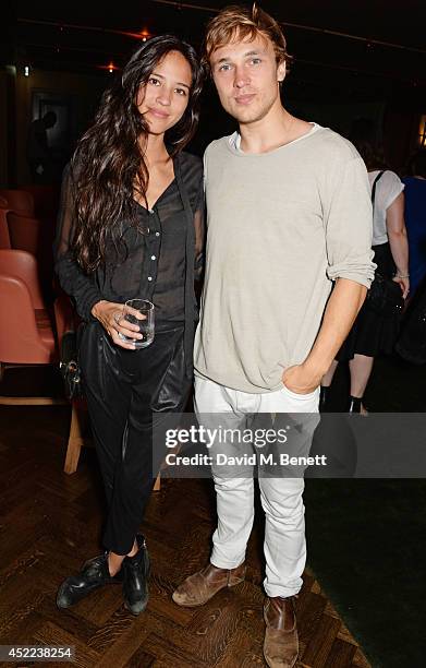 Kelsey Chow and William Moseley attend the official launch of the BLAG clothing label at The Club at Cafe Royal on July 16, 2014 in London, England.