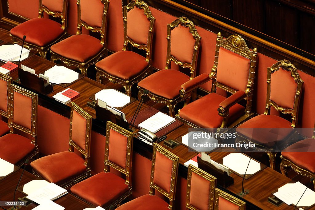 The Italian Senate Votes Over Berlusconi Parliament Expulsion
