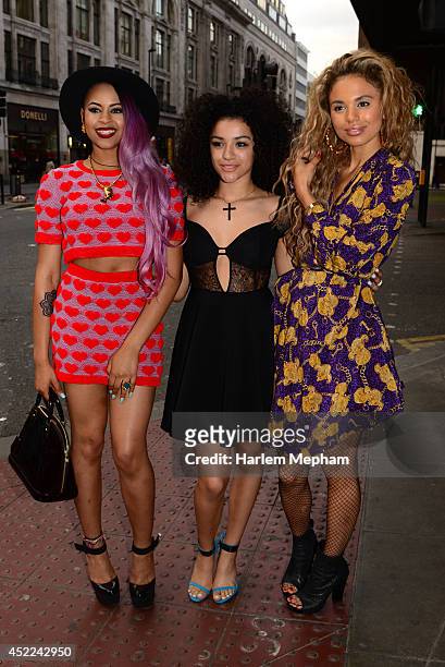 Neon Jungle arrive to the Attitude Magazine Hot 100 Party on July 16, 2014 in London, England.