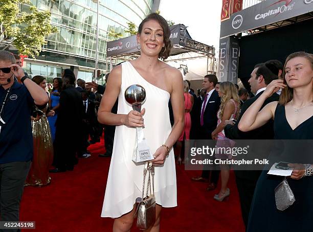 Basketball player Breanna Stewart, winner of Best Female College Athlete, attends The 2014 ESPY Awards at Nokia Theatre L.A. Live on July 16, 2014 in...