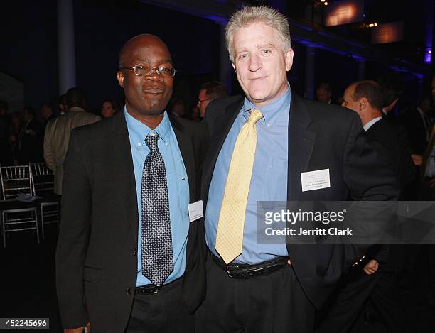 Rashid Sumaila and Andrew Hudson attend the Global Ocean Commission VIP Reception at American Museum of Natural History on June 24, 2014 in New York...