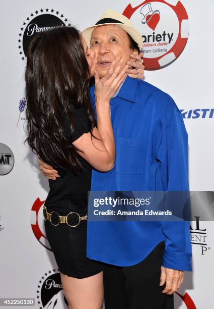 Actress Katrina Law and actor James Hong arrive at the 4th Annual Variety - The Children's Charity of Southern CA Texas Hold 'Em Poker Tournament at...