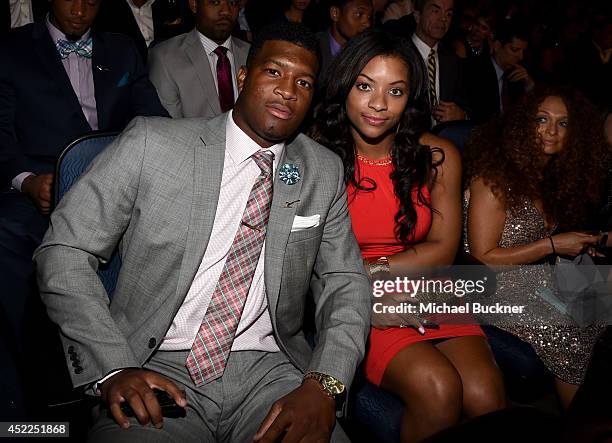 College athlete Jameis Winston and Breion Allen attend The 2014 ESPYS at Nokia Theatre L.A. Live on July 16, 2014 in Los Angeles, California.