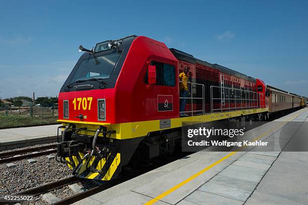 Train between Lobito and Benguela in Angola.