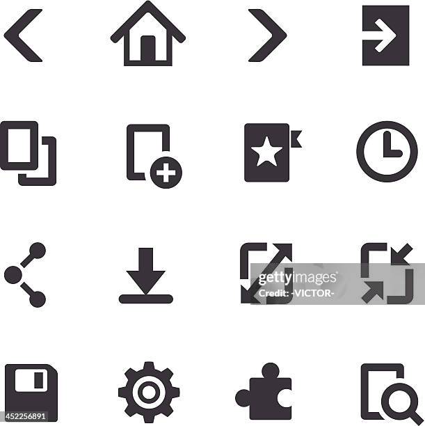 web browser icons on mobile devices - acme series - back arrow stock illustrations