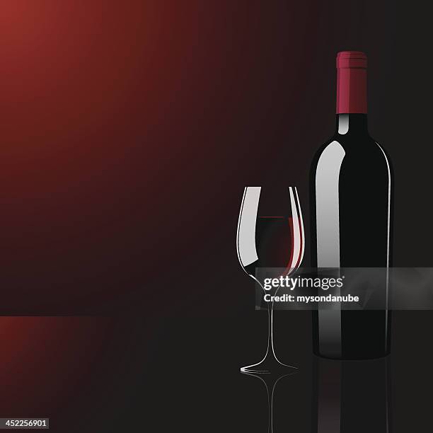 ilustraciones, imágenes clip art, dibujos animados e iconos de stock de ilustración vectorial de copa y botella de vino - bar bottles background