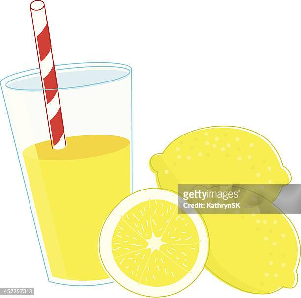 refreshing glass of lemonade with lemons - kathrynsk stock illustrations