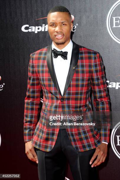 Player Damian Lillard attends the 2014 ESPY Awards at Nokia Theatre L.A. Live on July 16, 2014 in Los Angeles, California.