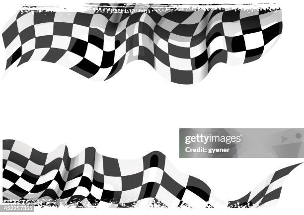 stockillustraties, clipart, cartoons en iconen met racing banner - checkered race flag