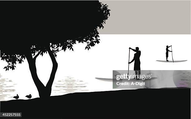 paddle - paddleboarding stock illustrations