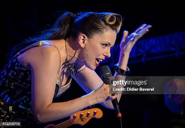 Imelda May performs on stage at the 54th 'Jazz A Juan' Festival on July 16, 2014 in Juan-les-Pins, France.