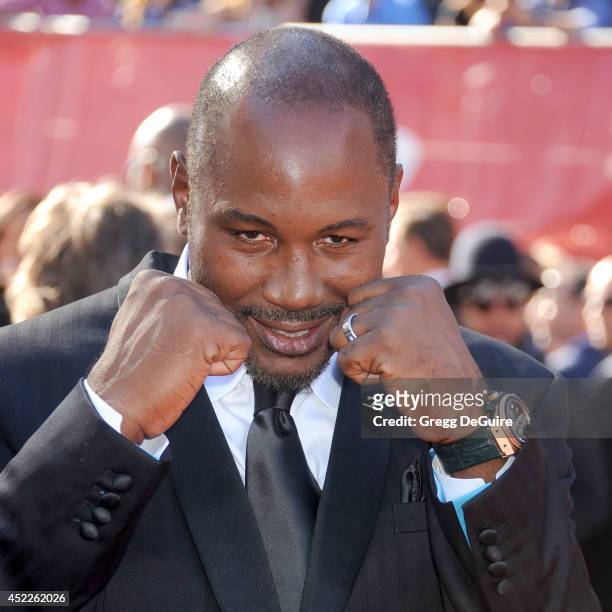 Boxer Lennox Lewis arrives at the 2014 ESPY Awards at Nokia Theatre L.A. Live on July 16, 2014 in Los Angeles, California.