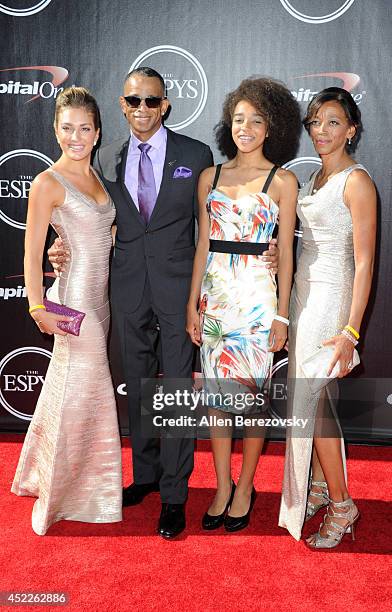 Kim Scott and ESPN journalist Stuart Scott attend the 2014 ESPY Awards at Nokia Theatre L.A. Live on July 16, 2014 in Los Angeles, California.