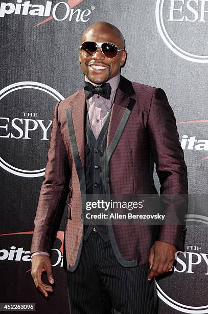 Boxer Floyd Mayweather Jr. Attends the 2014 ESPY Awards at Nokia Theatre L.A. Live on July 16, 2014 in Los Angeles, California.