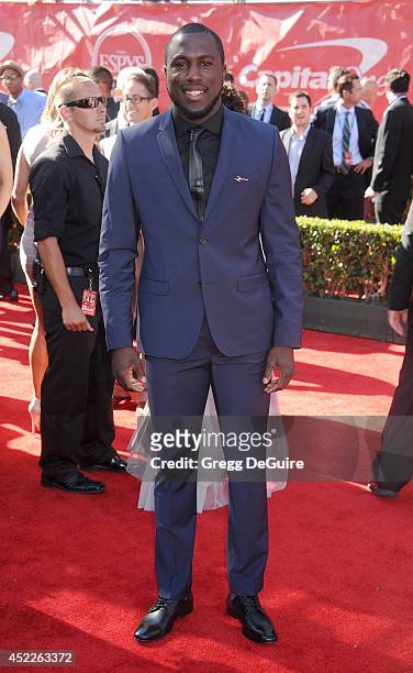 Soccer player Jozy Altidore arrives at the 2014 ESPY Awards at Nokia Theatre L.A. Live on July 16, 2014 in Los Angeles, California.