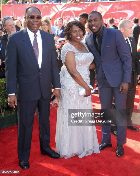 Soccer player Jozy Altidore arrives at the 2014 ESPY Awards at Nokia Theatre L.A. Live on July 16, 2014 in Los Angeles, California.