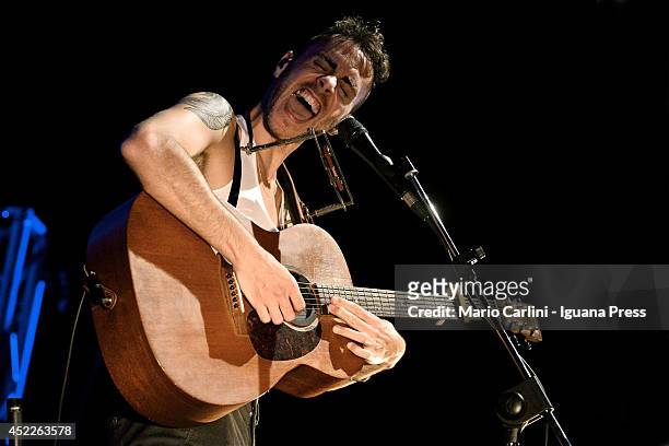 Israelian author and musician Asaf Avidan performs at Botanique on July 07, 2014 in Bologna, Italy.
