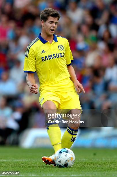 Marco van Ginkel of Chelsea in action duing the pre season friendly match between Wycombe Wanderers and Chelsea at Adams Park on July 16, 2014 in...