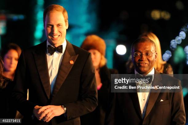 Prince William, Duke of Cambridge and Seyi Obakin, Centrepoint Chief Executive , Chief Executive of Centrepoint attend the Winter Whites Gala In Aid...