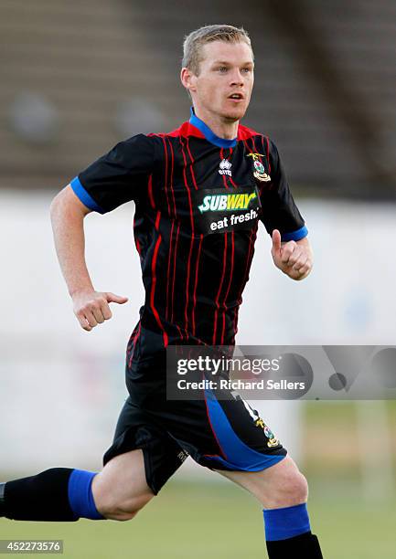 Billy Mackay of Inverness Caledonian Thistle FC in action during the pre-season friendly at Dudgeon Park on July 16, 2014 in Brora, Scotland.