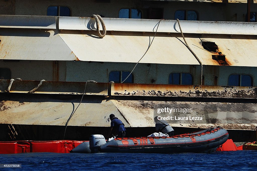 Works In Progress For The Removal Of Costa Concordia